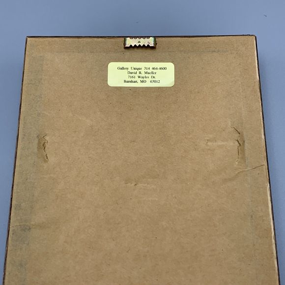 Framed Geisha Girl in Kimono Robe Fan Etched Art D R Mueller Signed Faux Marble - Picture 12 of 14